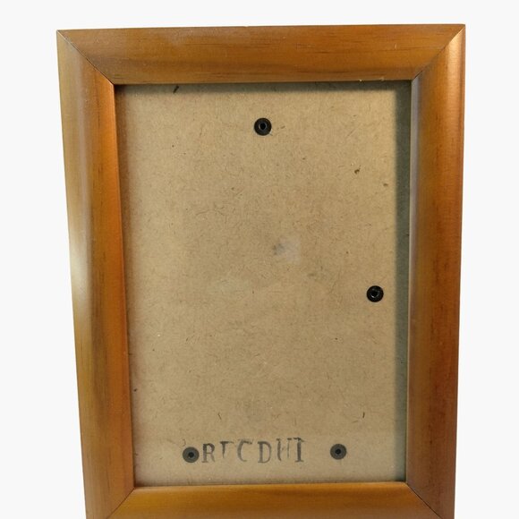 Wood Picture Frame brown 5x7 Photo Easel Back Wall Mount Vintage Desktop Office - Picture 1 of 6